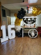 SWEET 16 16TH BIRTHDAY HIRE PACKAGE 4FT LED LIGHT UP NUMBER '16' & CANDY CART