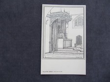 OLD POSTCARD WITH SKETCH OF  THE HIGH ALTAR TALACRE ABBEY, PRESTATYN NORTH WALES