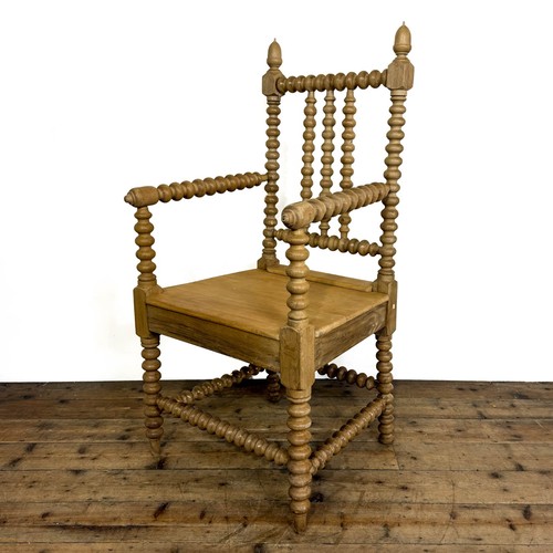 Antique oak bobbin armchair - antique,