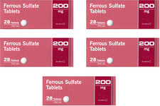 5 x FERROUS SULPHATE 200mg