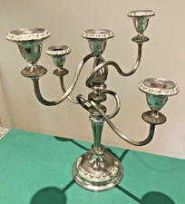 Vintage A.B Twisted 5-Arm Silver Plate CANDELABRA Made in England H36cm Span33cm