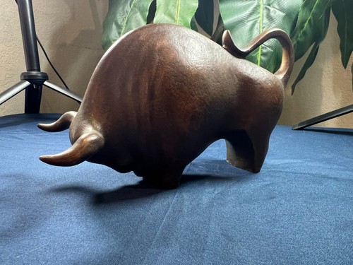 Bronze bull sculpture figurine - bull,