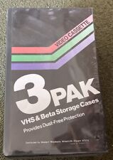 VHS and Beta Storage case ~3 Pack~ Vintage Video Cassette Protective Cases  *NOS