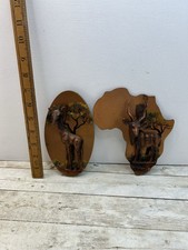 Animal Wall Plaques Deer Antipope Giraffe Copper Colour Bundle 7” Inch Tall
