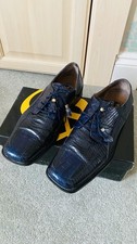 10.5M Stacy Adams, Navy Blue genuine snakeskin, Men's Dress shoes / oxford shoes