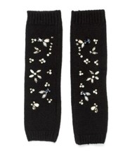 Alice Hannah Sparkle Gem Black Embellished Arm Warmers Fingers Gloves Handwarmer