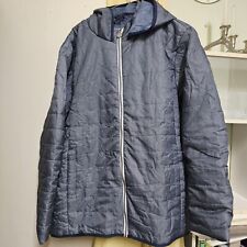 Womens Blue Hooded Padded Coat By Nathalie Anderse, Brand New Size XXL 