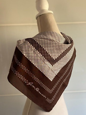 Ladies Vintage Square Scarf Gim Renoir Brown & White Dogtooth 75cm x 75cm