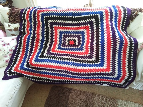 Vintage granny square blanket - granny,
