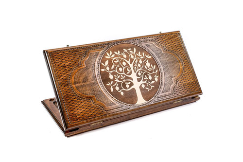 Wooden backgammon set - set, hand