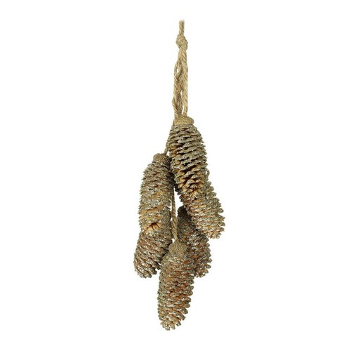 Hanging gold fir cones - gold,