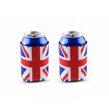 2Pcs Stubby Beer Tin Can Cooler Sleeve Holder Union Britain UK Flag