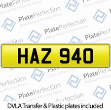 HAZ 940 HARRY HAZZA 94CHERISHED PRIVATE NUMBER PLATE DVLA REGISTRATION
