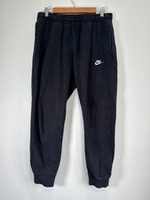 Nike Tracksuit Bottoms Men Medium Black Club Fleece Joggers Tapered Cotton Blend