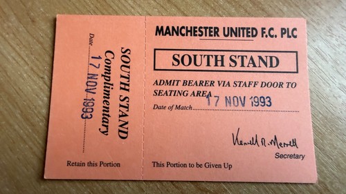 Ticket 1993 manchester - ticket, 1993/94