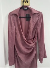 Petite Dress Size 10 Dorothy Perkins NWT ( Wrap style Textured Satin Look)