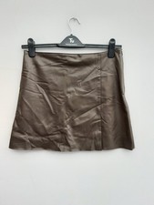 Brown Faux Leather Skirt Size