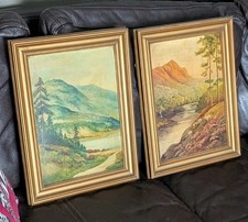 Reeves Student Oil Painting. Scotland landscape Reeves & Sons Co 1930s signed SH