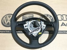 VW Golf MK4 Bora Black Leather Steering Wheel Green Stitch Genuine New NOS OEM