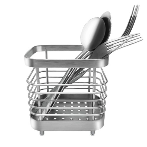 Stainless steel cutlery holder - steel,