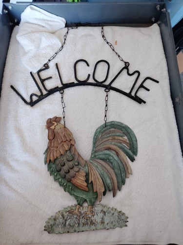 Large tin rooster outdoor - tin,