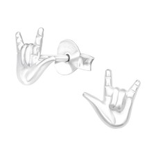 Rock On Hand Ear Studs 925