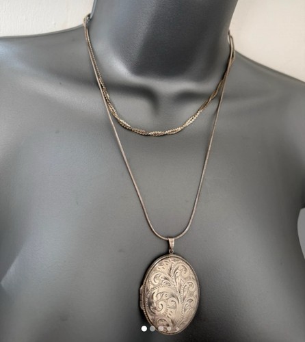 Real silver oval photo - real, locket