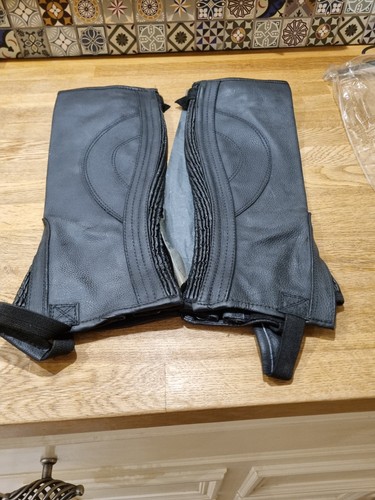 Tbk black leather half chaps - tbk,