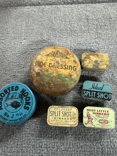 Vintage lot fishing tins - vintage,