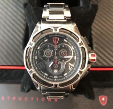 Tonino Lamborghini Mesh Chronograph Watch Mod.TL 807SB , Carbon Bezel, PVD CaseB