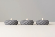 Grey Spiral Tealight Candle