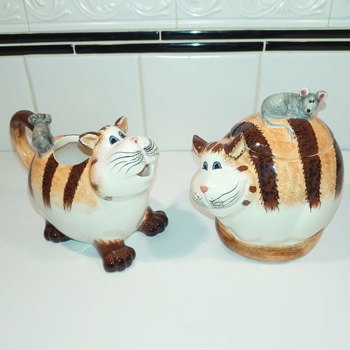 Ceramic cats and - and, creamer