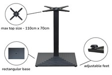 black premium cast iron table base dining restaurant cafe pub oblong