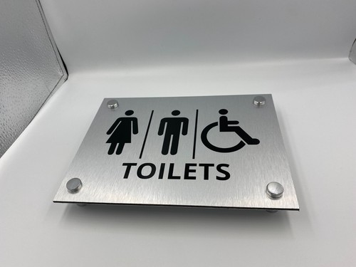 Aluminium toilet door sign - aluminium,