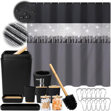 Black Bathroom Accessories Set