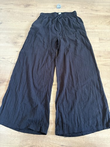 Black linen wide leg trousers - linen, wide-leg