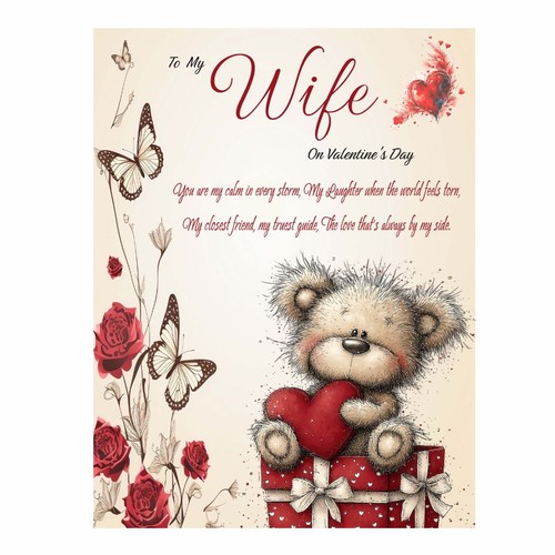 Wife valentines card - wife,