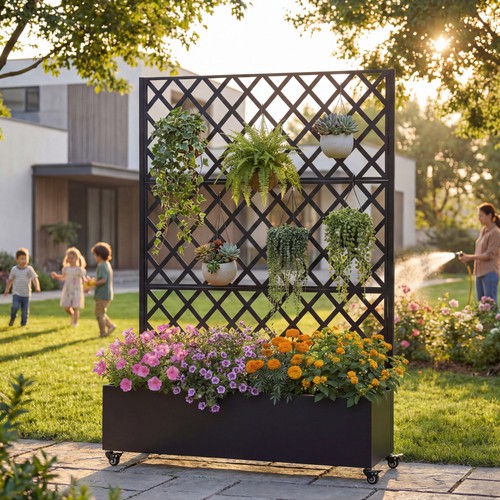 Metal raised garden bed - garden,