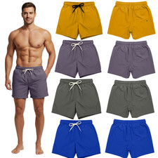 Mens Swim Shorts Quick Dry Gym Running Beach Trunks Sports Swim Half Pants S-XXL