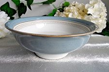DENBY BLUE CASTILLE 9" WIDE PEDESTAL FRUIT SERVING BOWL