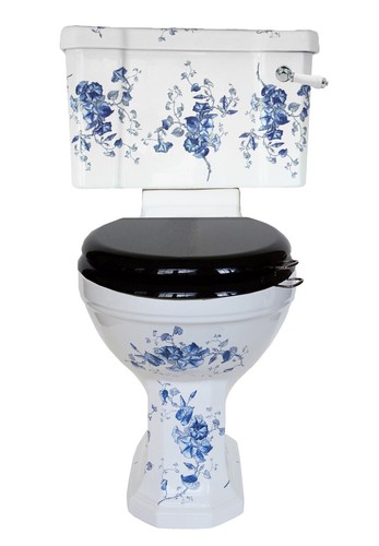 Trtc floral blue - white, close