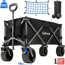 200KG Heavy Duty Foldable Trolley Cart Wagon Garden Beach Camping Festival NET