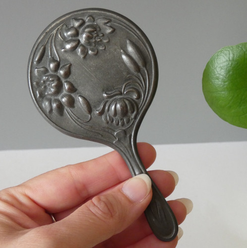 Art nouveau pewter - pewter, mirror