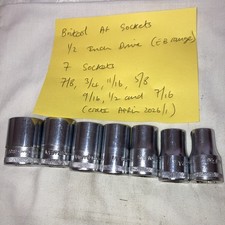 7 Vintage Britool AF Sockets -