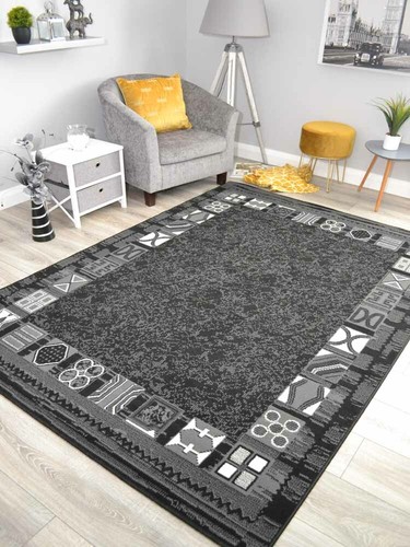 Black grey rugs dark small - grey,