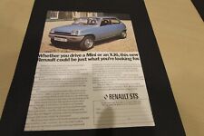 Original 1976 magazine advert: RENAULT 5TS frame-ready wall-art 