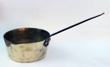 Antique Solid Brass Sauce Pan With Iron Handle and Copper Rivets 