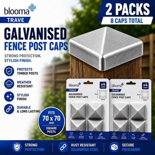 Caps 70mmx70mm galvanised - 8x,