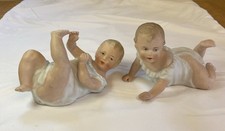 Antique Victorian bisque porcelain Gebruder HeubacH Piano Babies Doll figures  