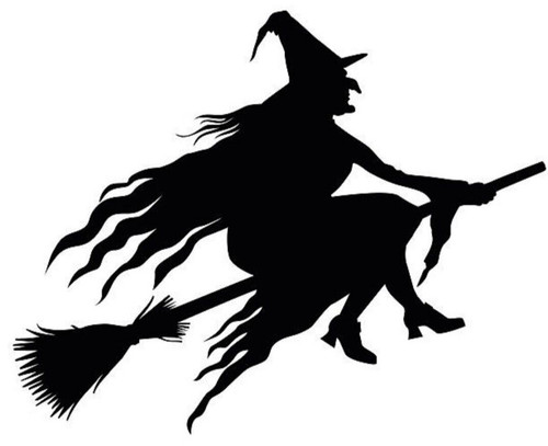 Flying witch vinyl sticker - flying,